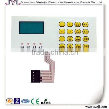 PET circuit Membrane keypad with 4*4 keys and transparent window and leds