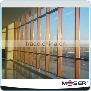 customized aluminium outside wood inside composite glass curtain wall window