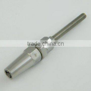 Swageless thread stud terminals/turnbuckles