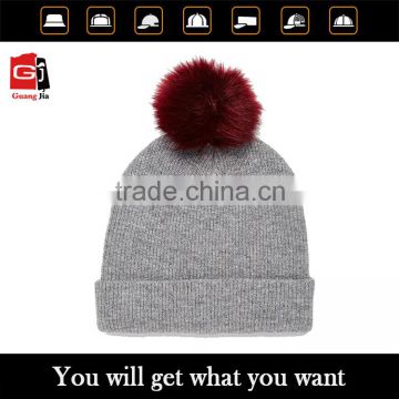 2015 Winter knitted beanie hat custom beanie winter bobble hats                        
                                                Quality Choice