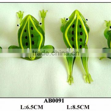 bright green glass jumping frog for decoration