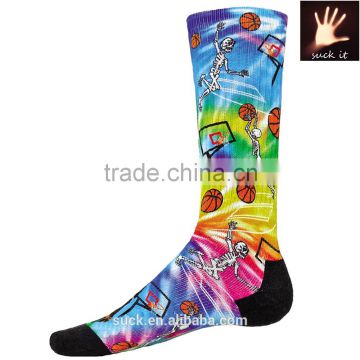 custom boys calf compression sublimation basketball socks elite