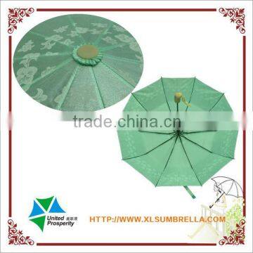 High quality pearl fabric automatic solar umbrella