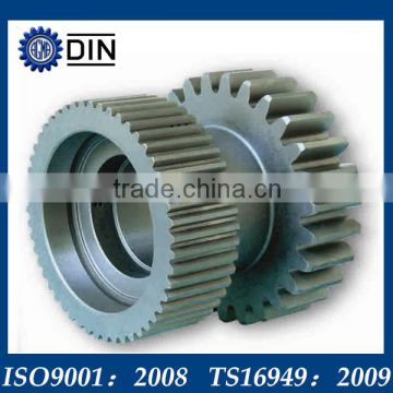 Perfect double spur gear with durable service life