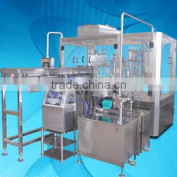 Full-automatic screw cap pouch filling and capping machine