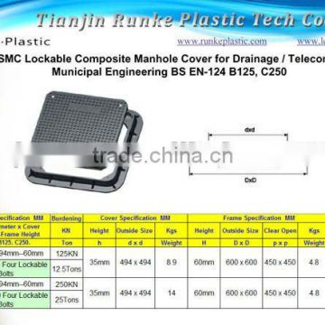 SMC Square Composite Manhole Cover 450mm x 450mm
