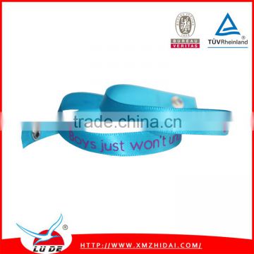 Custom One-off security full color printing satin ribbon wristband