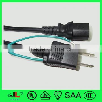 PSE 2 pin plug electrical cable wire with grounding wire and IEC C13 plug