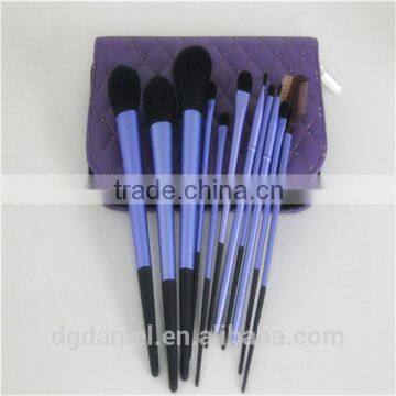 Long Ferrule purple 11pcs soft synthetic makeup brush set Factory OEM hot sale cosmetic brush