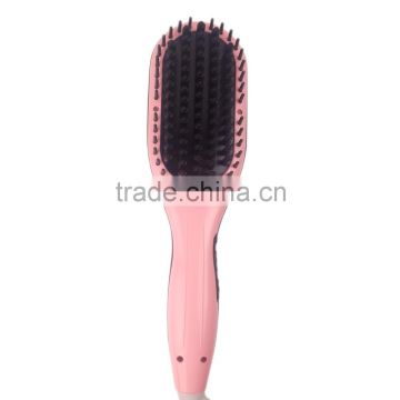 Second Generation OEM Private Label Hair Brush Straightener 2 in 1 Anion LCD Electric Fast Hair Straightener Comb