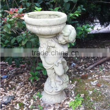 Large Angel statue fiberstone urn for garden decoration