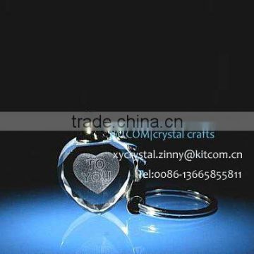 cute heart shape crystal keychain on sale