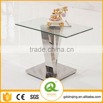D407 Cheap price Stainless Steel Glass end Tables