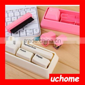 UCHOME Novelty office customized mini keyboard stapler stationery set in 2016