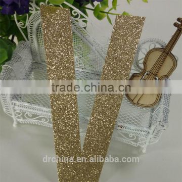 Hot sale glitter paper "V" Decor Birthday Party New Year,Christmas ,Cake,Crafts