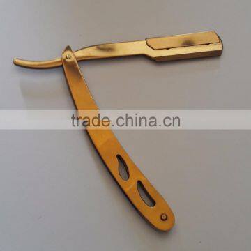 Steel Shaving Razor Gold /Straight razor / Gold Shaving razor