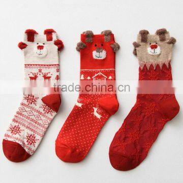 Young Girl Tube Socks, Christmas Girl Socks With Christmas Packages