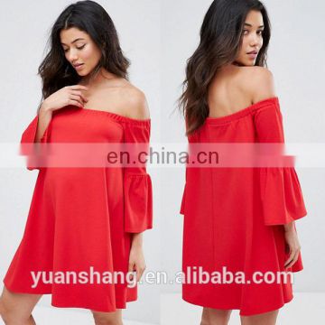 Sexy Korean Style Maternity Off Shoulder Dress With Bell Sleeve