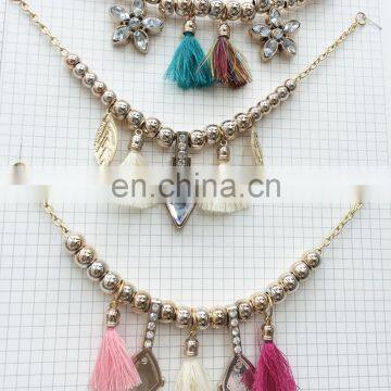 2016 Fashion punk metal chain garment accesories tassel necklace on collar decoration on clothing