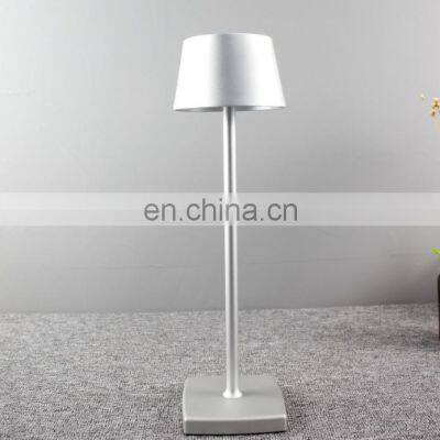 Bar dining room gold desk lamp adjustable battery operated cordless rechargeable led table lamps with shade