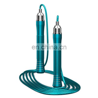 Professional Athletics Skipping Bearing Metal Handle Crossfit Jump Rope Special Weighted Automatic Locking Steel Wire