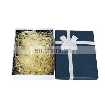Luxury gift paper boxes with ribbon and bow-knot paper box for t shirt blouse packaging