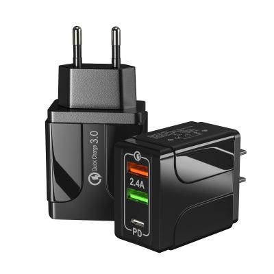QC 3.0 fast 3USB phone charger 2.4A Wall Charger Universal Travel Adapter  EU /UK Charger for Iphone for Samsung for HuaWei