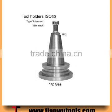 Stainless Steel ISO30 Intermac 1/2 GAS CNC tool holder for stone machine