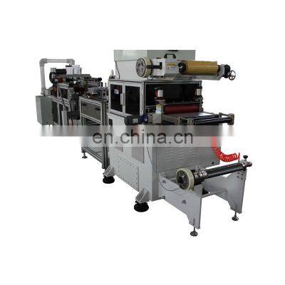 Adhesive roll tape hydraulic die cutting machine with PC sheet laminating and sheet cutting function / Hydraulic press