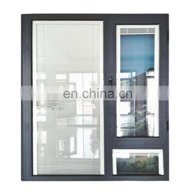 Built Inside Louver Window Roll up Shutter Inside The Glass Casement French Windows Aluminum Frame Rolling +swing Louvre ,blinds