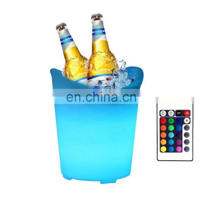 Cheap Portable Multiple Capacity Food Grade Plastic Beer Ice Bucket Led Flashing Beverage Wine Bucket