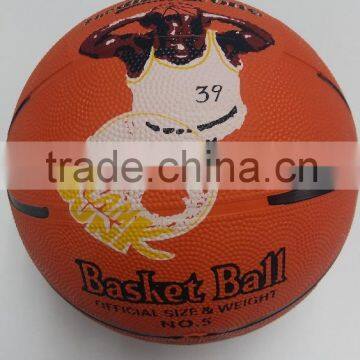 Customized logo cheap colorful basketball size 5 for promotion