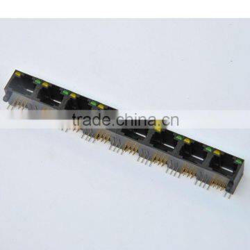 RJ45 1*8port Side entry Network connector with LED