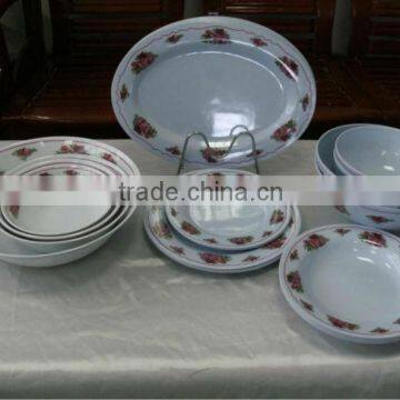 Rose printed melamine dinner sets