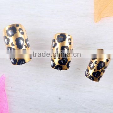 Leopard metallic nail art tips /metallic artificial /fake /false nail tips