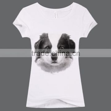 girl's white printed slim t shirts with patterns