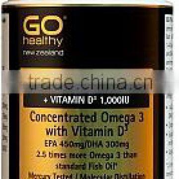 GO Healthy GO Fish Oil 1500mg 1-A-Day + Vitamin D3 1,000IU Capsules 90