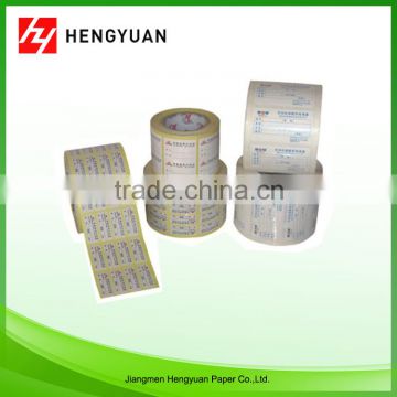 heat sensitive waterproof adhensive sticker label rolls