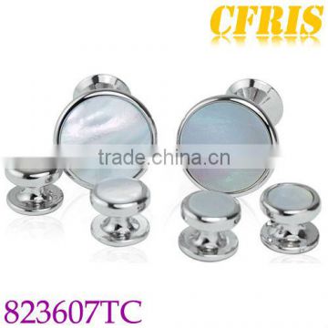 Manufacturer sales silver shell cufflinks and studs sets