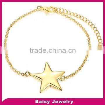 Wholesale manufacturer cheap stainless steel women star bracelet