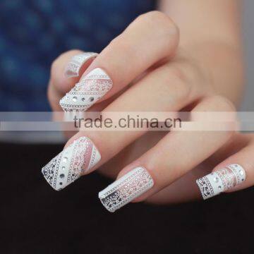 Trendy Fashion 16pcs White Lace Nail Sticker