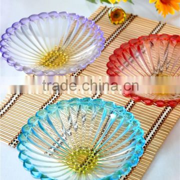 colored fruit candy glass plate
