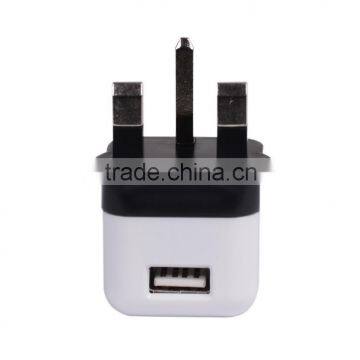 UK USB wall charger for iphone 6S, Samsung S6 with CE approved Output 5V 1A