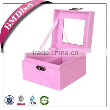 square shape pink portable jewelry cases