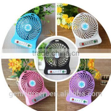 USB Fan 3 Speed Rechargeable Table Fan power Portable Compact Mini Personal Hand-held 2600mah Fan power bank for Home/ Travel