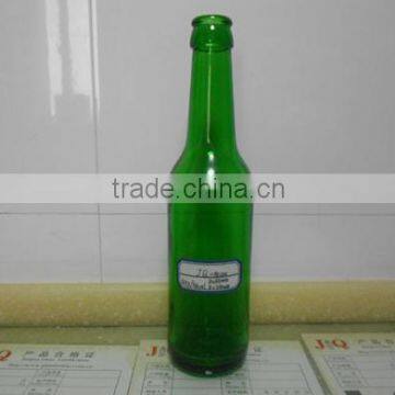 340ml green glass liquor bottle with crown cap