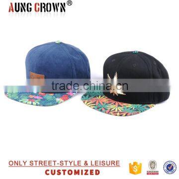 custom your logo floral flat brim cap and hats