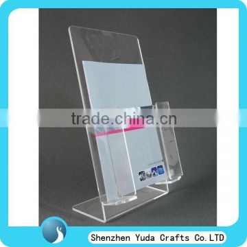 L shape booklet display rack ,acrylic leaflet holder,acrylic mwnu holder with pocket