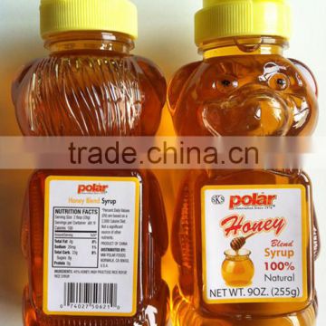 plastic 9oz bear bottle of honey blend syrup