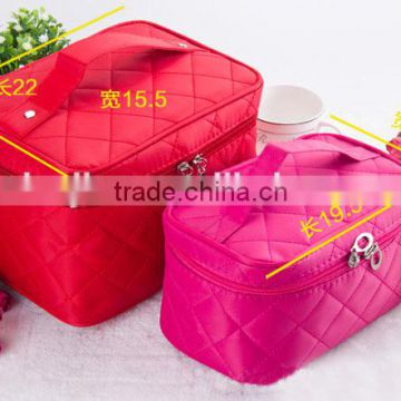 Big size European and American Style Fashion Quilted Korean Double layers Cosmetic Bag Storage bag